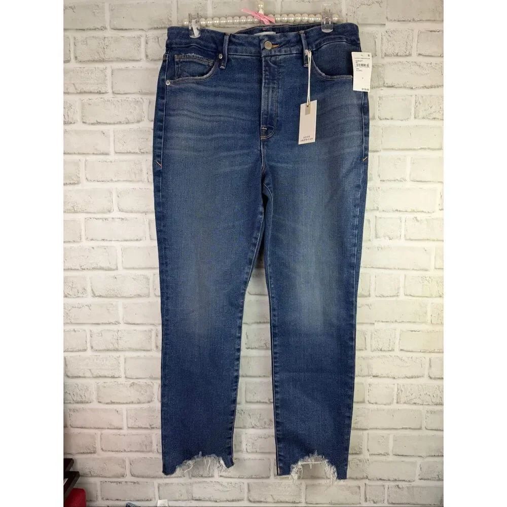 Good American Good Legs Raw Hem Jeans Size 14/32 – NWT